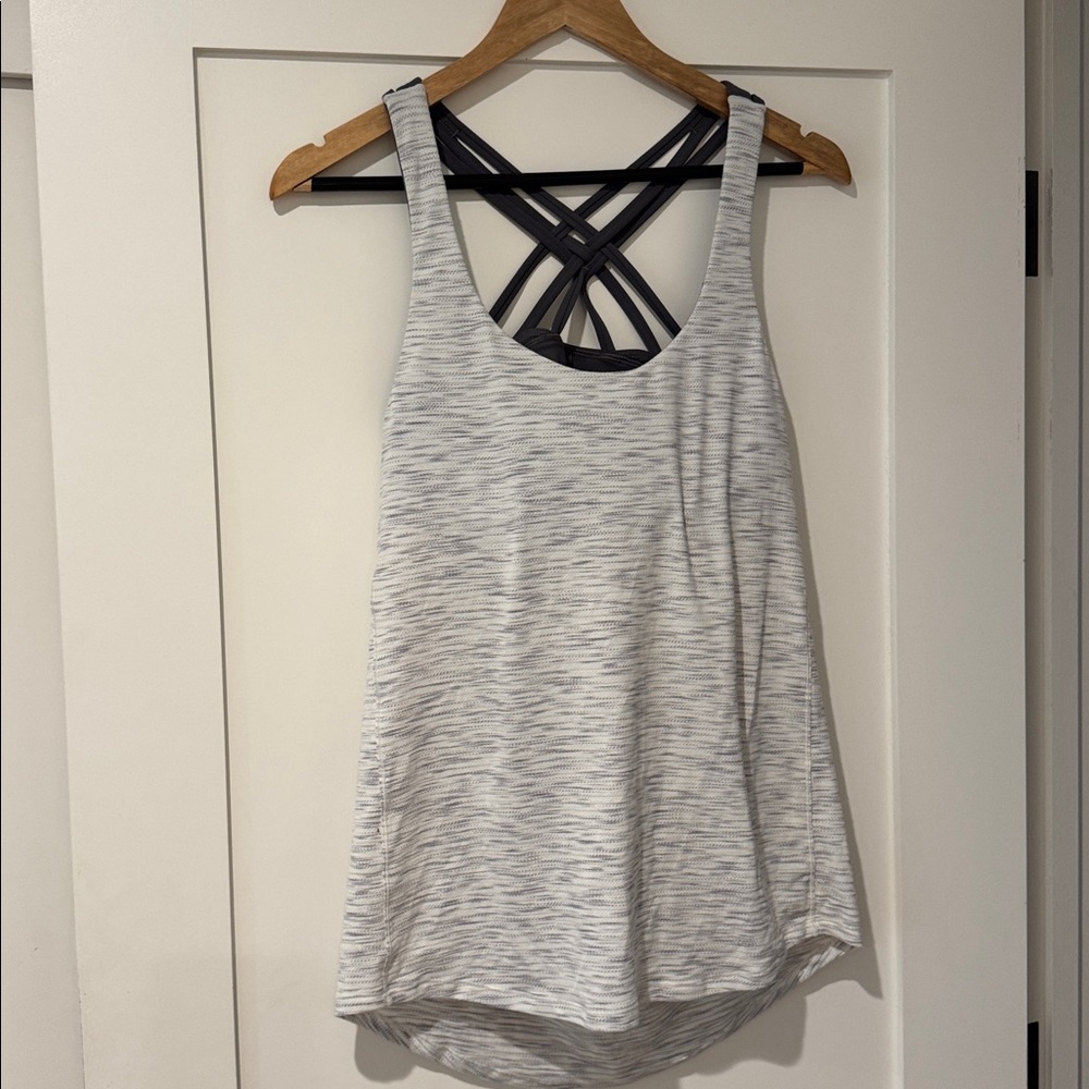 Lululemon Athletica Cream and Gray Strappy Tank